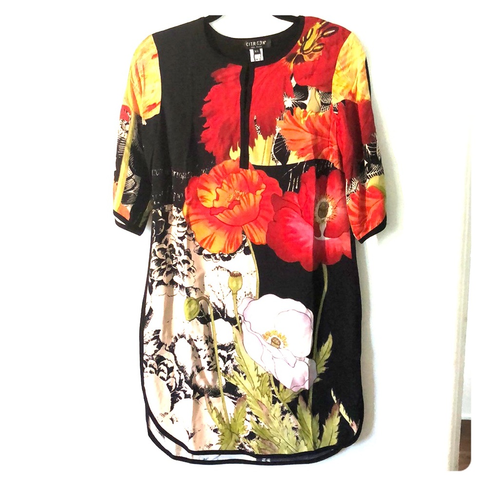 Citron tunic, 3/4 sleeve, 100% rayon